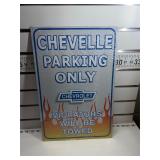 Chevelle parking only sign
