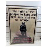 The right to bare arms sign