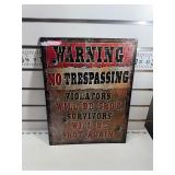 Warning, no trespassing sign