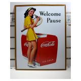 Welcome pause Coca Cola sign