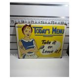 Todayï¿½s menu sign