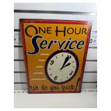 One hour service sign