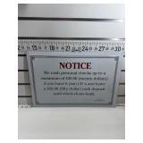 Notice sign