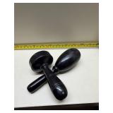 Black vintage wooden sock darners
