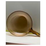 Corning Visions amber glass skillet