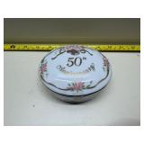vintage Lefton China 50th Anniversary trinket box