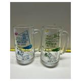 Two vintage Anchor Hocking golf tournament mugs.
