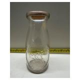 Spring Dale Dairy embossed glass milk bottle