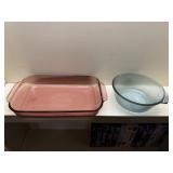 Pastel color Pyrex dishes