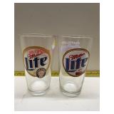 Miller lite roadhouse and Indians glass