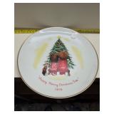 Happy merry Christmas tree plate