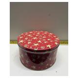 Red and gold holiday tin