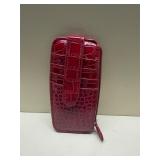Maroon stamped leather wallet