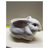 Avon white ceramic bunny planter