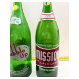 32-ounce emerald green glass soda bottles