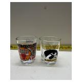 Bulls and Hawkeyes shot glasses