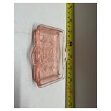 vintage pink depression glass dish