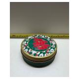 Vintage metal tin and coasters