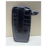 Black stamped leather wallet
