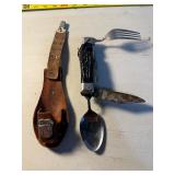 Boy Scout multitool knife with leather sheath