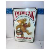 Metal American toy company, drummer, bear, Sign