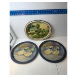 Group of vintage metal farmhouse Trays