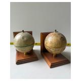 Table top globes with wood base