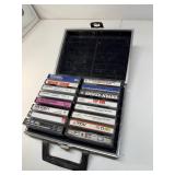 Vintage cassette tapes in hard case