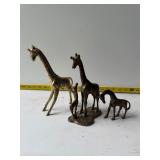 Metal giraffe figurines