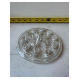 vintage clear glass flower frog