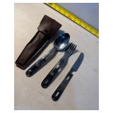 Boy Scout multitool with leather sheath