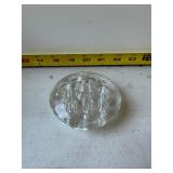 vintage clear glass flower frog