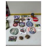 Vintage badges and buttons