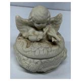 Cherub angel vintage jewelry/ trinket container