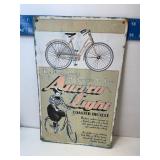 Metal Aurora light bicycle sign