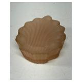 Pink shell art glass trinket box