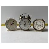 3 vintage desk clocks