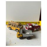 Diecast model dump truck, ftruck and van