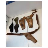 Lot of miscellaneous toy, cap gun holsters