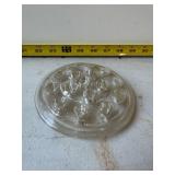 vintage clear glass flower frog