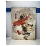Metal ivory soap, girl, sign