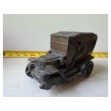 Cast metal coin bank