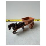 Plastic toy horse and waggon
