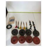 Vintage wooden darts and targets