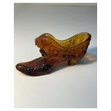 Fenton Art Glass 'Daisy & Button' pattern slipper