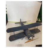 Large wooden airplane biplane