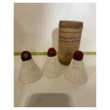 Spalding Carlton badminton birdies & container