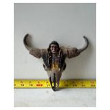 Bull skull Indian head decor