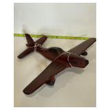 Quality wooden model of a P-51 Mustang aircraft.