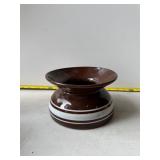 Brown ceramic spittoon